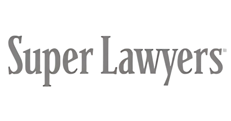 Text logo reading "Super Lawyers" in a formal gray serif font on a transparent background.